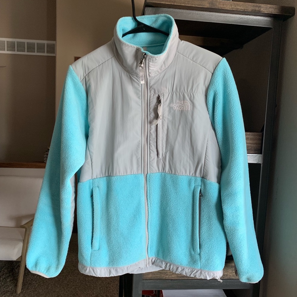 North Face Denali Jacket - light blue, grey accent